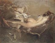 Giovanni Boldini A Reclining Nude on a Day-bed France oil painting reproduction
